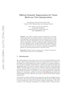 Efficient Semantic Segmentation for Visual Bird's-eye View
  Interpretation