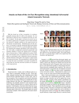 Attacks on State-of-the-Art Face Recognition using Attentional
  Adversarial Attack Generative Network