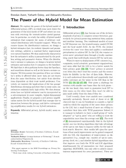 The Power of The Hybrid Model for Mean Estimation