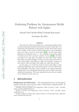 Gathering Problems for Autonomous Mobile Robots with Lights