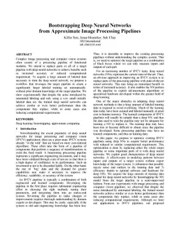 Bootstrapping Deep Neural Networks from Approximate Image Processing
  Pipelines