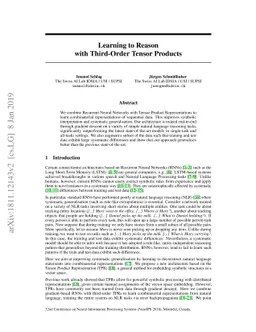 Learning to Reason with Third-Order Tensor Products