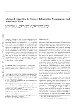 Managed Forgetting to Support Information Management and Knowledge Work