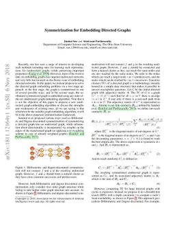 Symmetrization for Embedding Directed Graphs