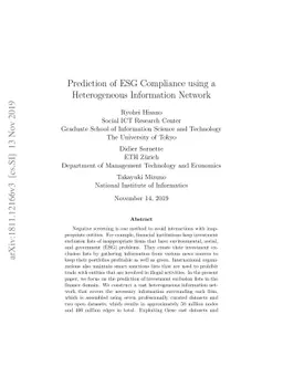 Prediction of ESG Compliance using a Heterogeneous Information Network
