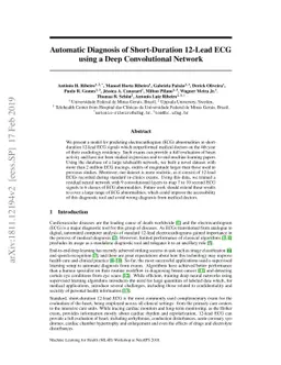 Automatic Diagnosis of Short-Duration 12-Lead ECG using a Deep
  Convolutional Network