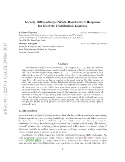 Locally Differentially-Private Randomized Response for Discrete
  Distribution Learning