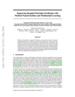 Improving Hospital Mortality Prediction with Medical Named Entities and
  Multimodal Learning