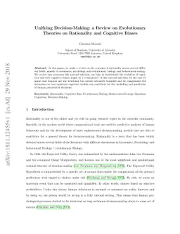 Unifying Decision-Making: a Review on Evolutionary Theories on
  Rationality and Cognitive Biases