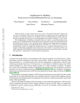 Amplification by Shuffling: From Local to Central Differential Privacy
  via Anonymity