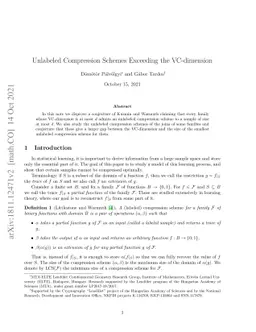 Unlabeled Compression Schemes Exceeding the VC-dimension