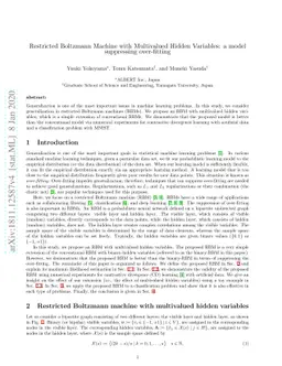 Restricted Boltzmann Machine with Multivalued Hidden Variables: a model
  suppressing over-fitting