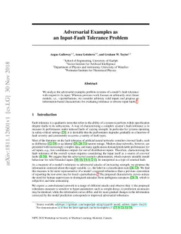 Adversarial Examples as an Input-Fault Tolerance Problem