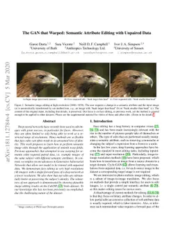 The GAN that Warped: Semantic Attribute Editing with Unpaired Data