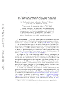 Optimal Uncertainty Quantification on moment class using canonical
  moments