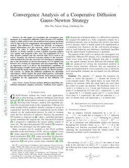 Convergence Analysis of a Cooperative Diffusion Gauss-Newton Strategy
