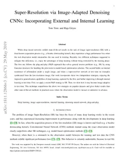 Super-Resolution via Image-Adapted Denoising CNNs: Incorporating
  External and Internal Learning