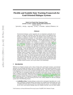 Flexible and Scalable State Tracking Framework for Goal-Oriented
  Dialogue Systems