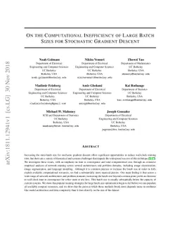 On the Computational Inefficiency of Large Batch Sizes for Stochastic
  Gradient Descent