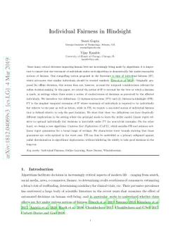 Individual Fairness in Hindsight