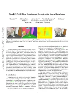 PlaneRCNN: 3D Plane Detection and Reconstruction from a Single Image
