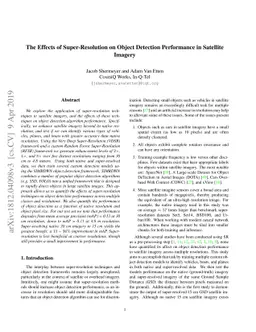 The Effects of Super-Resolution on Object Detection Performance in
  Satellite Imagery