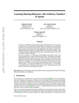 Learning Sharing Behaviors with Arbitrary Numbers of Agents