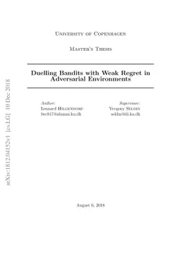 Duelling Bandits with Weak Regret in Adversarial Environments
