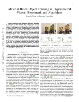 Material Based Object Tracking in Hyperspectral Videos: Benchmark and
  Algorithms