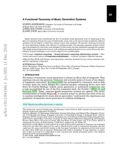A Functional Taxonomy of Music Generation Systems
