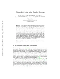 Channel selection using Gumbel Softmax