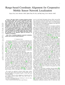 Range-based Coordinate Alignment for Cooperative Mobile Sensor Network
  Localization