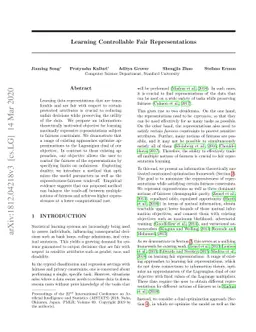 Learning Controllable Fair Representations