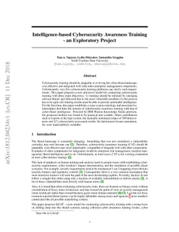 Intelligence-based Cybersecurity Awareness Training- an Exploratory
  Project