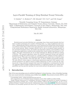 Layer-Parallel Training of Deep Residual Neural Networks