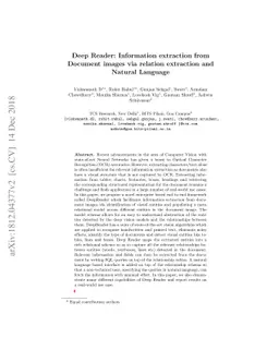 Deep Reader: Information extraction from Document images via relation
  extraction and Natural Language