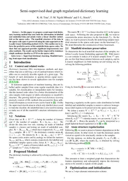 Semi-supervised dual graph regularized dictionary learning
