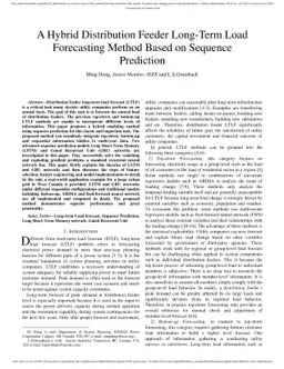 A Hybrid Distribution Feeder Long-Term Load Forecasting Method Based on
  Sequence Prediction
