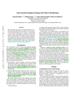 Adversarial Framing for Image and Video Classification