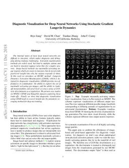 Diagnostic Visualization for Deep Neural Networks Using Stochastic
  Gradient Langevin Dynamics