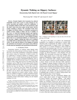 Dynamic Walking on Slippery Surfaces: Demonstrating Stable Bipedal Gaits
  with Planned Ground Slippage