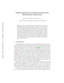 Guided Exploration of Human Intentions for Human-Robot Interaction