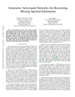 Generative Adversarial Networks for Recovering Missing Spectral
  Information