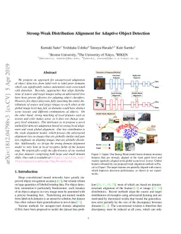 Strong-Weak Distribution Alignment for Adaptive Object Detection