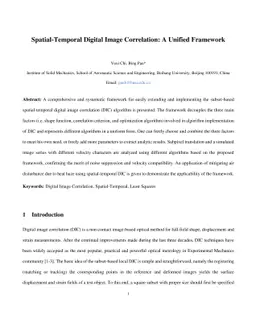 Spatial-Temporal Digital Image Correlation: A Unified Framework
