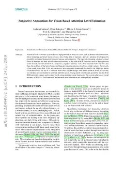 Subjective Annotations for Vision-Based Attention Level Estimation