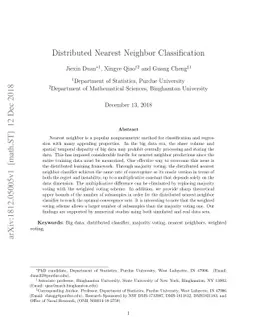 Distributed Nearest Neighbor Classification