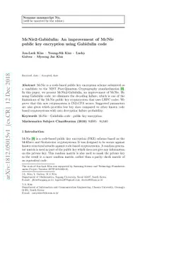 McNie2-Gabidulin: An improvement of McNie public key encryption using
  Gabidulin code