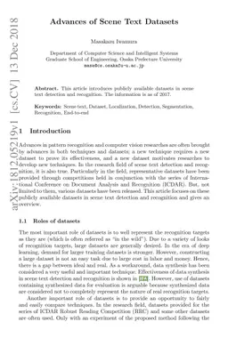 Advances of Scene Text Datasets