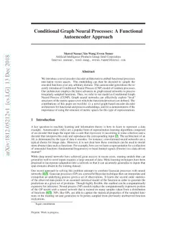 Conditional Graph Neural Processes: A Functional Autoencoder Approach